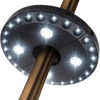 1 pezzo Luce da ombrellone per esterni, 28 lampadine LED luminose, 3 modalità di illuminazione, risparmio energetico e facile installazione, morsetto e gancio regolabili, adatto per giardino, festa in veranda, ombrellone, tenda