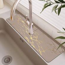 1pc Sink Faucet Suction Pad, Drainage Pad, Kitchen, Bathroom Sink, Countertop, Drainage Pad, Diatomite Washbasin, Cuttable And Quick Drying Pad.,Non-Slip Kitchen Mats For Sink Side, Natural And Hygienic Kitchen Essential For Home And Kitchen Room Decor, Part Of Your Cozy Fall& Winter Styles And Christmas Decorations