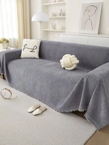 1 tấm bọc ghế sofa chống thấm nước màu trơn dành cho thú cưng, chống trầy xước, bảo vệ ghế sofa dùng được cả bốn mùa, khăn phủ đồ nội thất cho phòng ngủ, văn phòng, phòng khách, trang trí nhà cửa. - Màu xám đen - Xem 6