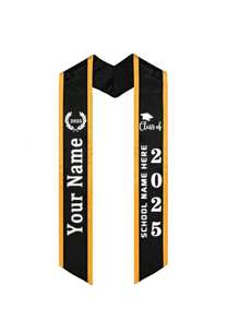 可定制涤纶毕业典礼，2025 届，轻巧的学术仪式，印有“您的名字”和“UNO”，非常适合毕业典礼、正式活动和特殊场合，正式配饰 | 可定制毕业典礼 | 耐用面料，教师礼物/返校/高中毕业生礼物/大学/高中必备/男孩和女孩返校/毕业季必备礼物