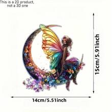 2D Flat, 1pc, Double-Sided Printed Acrylic Delicate Fairy Light Catcher, Outdoor Decor, Wall Decor, Home Decor, Yard Garden Decor, Thanksgiving Christmas New Year Gift Idea, Living Room Wall Art - Ideal Holiday Gift, 2D Flat