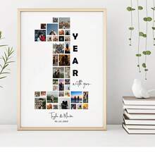 1 Tranh trang trí nhà cửa theo yêu cầu, Poster cá nhân hóa, Tranh treo tường phòng ngủ, Tranh canvas, Có thể chỉnh sửa 36 ảnh, Tranh ghép ảnh kỷ niệm 1 năm ngày cưới, Quà tặng kỷ niệm, Dành cho bạn trai, Thích hợp cho phòng tắm, nhà bếp, phòng khách, phòng ngủ, Có thể chọn khung. - Nhiều màu - Xem 10