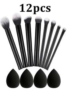 Set di 17 pennelli e spugnette per il make-up, set professionale di pennelli e spugnette per il make-up. Set di pennelli e cuscinetti per cipria. Include: 7 pennelli per il make-up, 4 uova a goccia d'acqua, 3 cuscinetti triangolari per cipria, 3 mini uova. Set di pennelli, kit di pennelli per il make-up, set di pennelli per il make-up, set di make-up completo, set di pennelli per il make-up, kit di make-up completo, set di pennelli, set di pennelli per il make-up, set regalo per il make-up