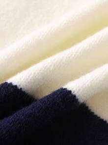 男孩和青少年学院风条纹粗针织连帽套头衫，适合日常穿着、上学、春季、秋季、冬季