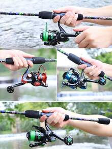 SOUGAYILANG 1.8m Spinning Rod & Reel Combo 5.2:1 Gear Ratio Aluminum Spool - Freshwater Fishing Kit For Gift Trout Bass Catfish Beginners Set (Fishing Line Bait Accessories Random) - Multicolor - View 10