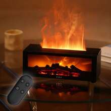 Fireplace Aroma Diffuser, Household Essential Oil Air Purifier, Cold Mist Humidifier, USB Flame Aroma Diffuser,Black / White - 黑色 - 查看 9