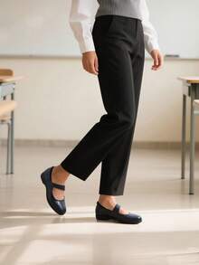 Women's Flats Arch Support Comfortable Casual Ballet Mary Business Office For Women Dressy And Work Ankle Strap Dress Flats Shoes - 藍色 - 查看 5