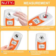NJTY 1台数字折射仪，±0.1%高精度+0-40℃全温度补偿+快速测量+自动校准+防污易清洁，适用于实验室/果园/农业