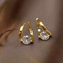 Elegant And Minimalist Style Gold Earrings, Versatile And Fashionable Earrings, Suitable For Parties And Vacations - All Year Round Durable Natural Accessories, Suitable For Daily Commuting Wear - 金色 - 查看 9