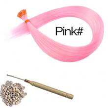 彩虹合成彩色 I-Tip 羽毛隐形接发 50 股头发，50 个接发环，1 个钩针/包合成染发剂彩虹假发彩色 Kanekalon I-Tip 角蛋白融合接发发束，适合女性和儿童 - 礼物、角色扮演、派对、万圣节和圣诞节亮点