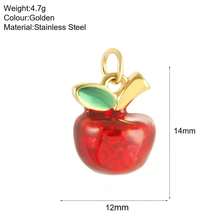 1 件优雅不锈钢水晶橙子、香蕉、苹果吊坠、DIY 项链、手链、耳环首饰配件