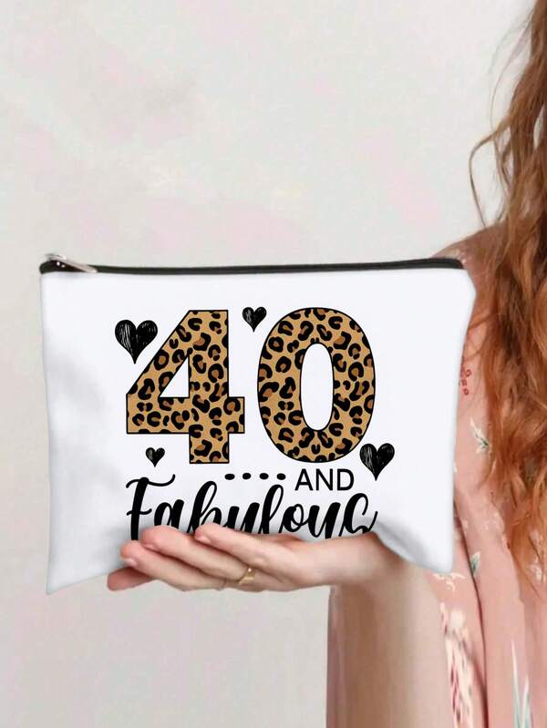 1/5/10pcs Funny 40 Year Old Makeup Bag, Leopard Print 40th Birthday Gifts For Woman, Happy Birthday Gifts For Mom Besties Sister Friends Coworker Bag, Room Decor, Bags, Makeup Bag, Organizer, Storage, Makeup Bags, Toiletry Bag, Desk Organiser, Makeup Bag, Makeup Pouchs, Makeup Bag, Makeup Bags, Small Makeup Bag, Cosmetic Bag, Christmas Gifts, Pouch, Travel, Pouch, Clutch / Small Handbag, Makeup Organizer, Pouch, Brush Holder, Mini Pouch, Large Capacity Pouch