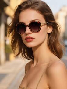 1 Stück modische Oversized Metallketten-Rahmen Frauen Sommer Strand personalisierte Y2K Urlaubs Mode