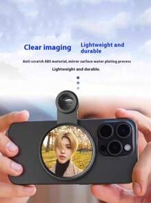 Rear Camera Selfie Mirror, High Definition Non-Blurry Selfie Mirror, Universal Smartphone Rearview Mirror, Smartphone Mirror, Innovative Smartphone Selfie Mirror, Smartphone Selfie Assist Mirror, Rear View Reflection Mirror Compatible With IPhone, Android Phone, Gift For Birthday, Family, Friends Phone Holder Phone Stand Phone Accessories