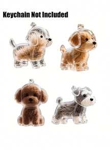 Puppy Transparent Hair Storage Box, Dog Hair Collector Keychain Decorative Souvenir Storage Box, Transparent Pet Hair Memorial Bottle, Keychain For Collecting Cat And Dog Hair Souvenirs, Store Precious Memories Of Furry Friends, Cute Animal Hair Ball Storage Pendant Decorative Souvenir Dust Box Gift - Multicolor - View 7