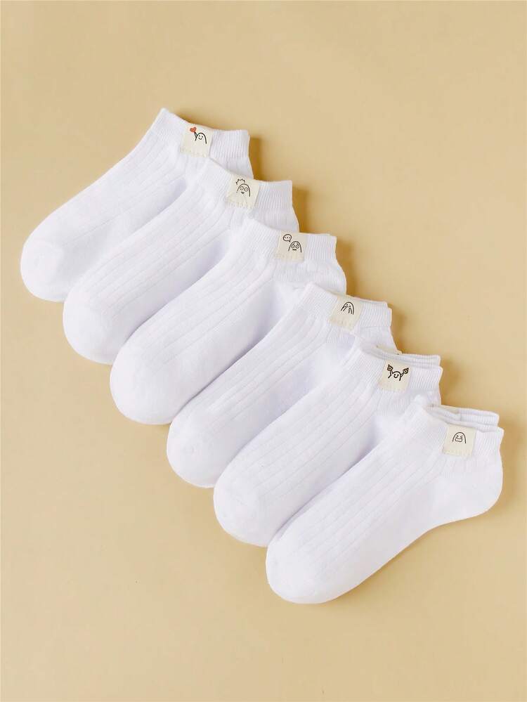 6 Đôi Tất Nữ Màu Kẹo Miệng Động Vật Hoạt Hình Nhãn Tất Thời Trang Đơn Giản Để Mặc Thường Ngày - Nhiều màu - Xem 8