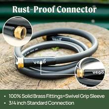 Garden Leader Hose 75Ft With Brass Thread And Swivel G Sleeve, 5/8"" Leader Garden Water Hose With Male To Female Fittings For - 彩色 - 查看 5