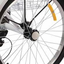 YUNRUX Foldable Tricycle For Adults 24 Inch 7 Speed 3 Wheel Bicycle With Basket City Bike Tricycle Weight Capacity Of 140KG Adjustable, White