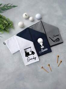 (Text cu model personalizat) Prosop sport de golf Prosop sport imprimat cu nasturi pentru alpinism Prosop sport ultrafin din fibră portabilă cu tijă de ștergere Prosop de yoga Prosop de golf cu pliere triplă