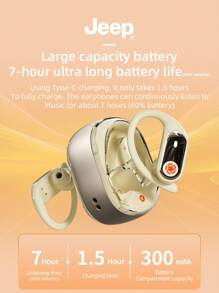 Jeep EW128 人工智能翻译耳机无线耳塞式立体声音乐耳机带麦克风挂耳式游戏运动耳机 - 均碼 - 查看 8