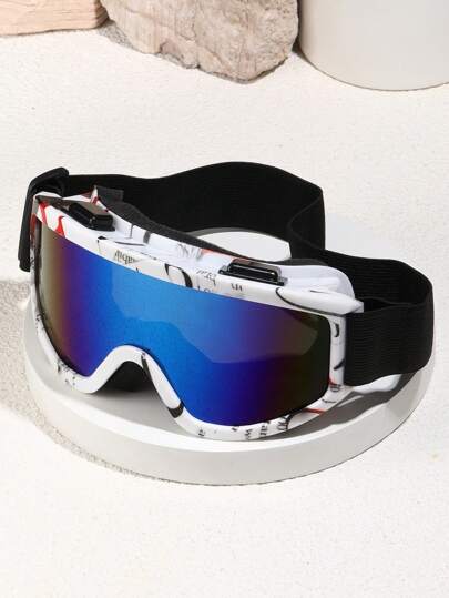 1 Pair Large Frame Ski & Cycling Goggles, Men's Mountaineering Windproof Glasses, Women's Ice Skating & Snowboarding Ski Goggles