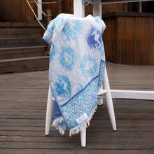 Made In Turkey Peshtemal Beach Towel – Lightweight Turkish Towel – 100x180 Cm – Soft, Quick Dry, Compact – For Beach, Bath, Spa & Everyday Use - Baby Blue - View 7