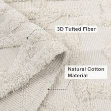 Boho Area Rug 3' X 5', Washable Cotton Woven Entryway Rug With Tassels, Moroccan Tufted Bedroom Rug, Farmhouse Floor Carpet Entry Office Porch Living Room Kitchen, Modern Bohemian Style - 淺褐色的 - 查看 10