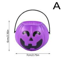 1pc/5pcs Halloween Decoration Props, Trick Or Treat Candy Bucket, Colorful Pumpkin & Skull Shaped Containers For Halloween Party Favors - Multicolor - View 10