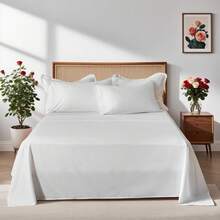 7Pcs/5Pcs Chic Bed Comforter Set, Designed With Geometric Quilting, Suitable For Hotel Bedroom Room Decor, Suitable For All Four Seasons, Soft And Comfortable Summer Bedding Set, Including 1 Comforter, 4 Pillowcases, 1 Flat Sheet And 1 Fitted Sheet. - White - View 8