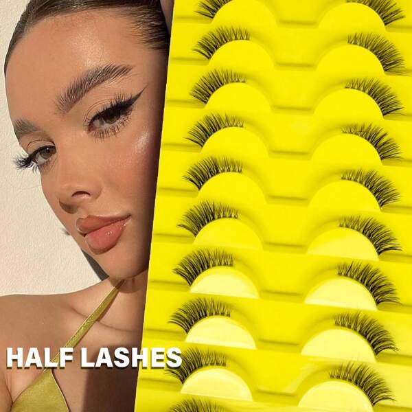 10 Pairs/Set 3-5-9mm Mixed Length Fox Eye False Eyelashes, Fluffy And Soft Faux Mink Lashes For Natural Looking, D Curl