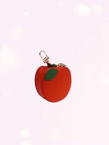 Red Apple Coin Purse Keychain Fruit Charm 2025 New Money Pouch Compatible With Airtag For Women Wallet Mini Wallet Purse Wallet Coin Wallet - Red - View 1