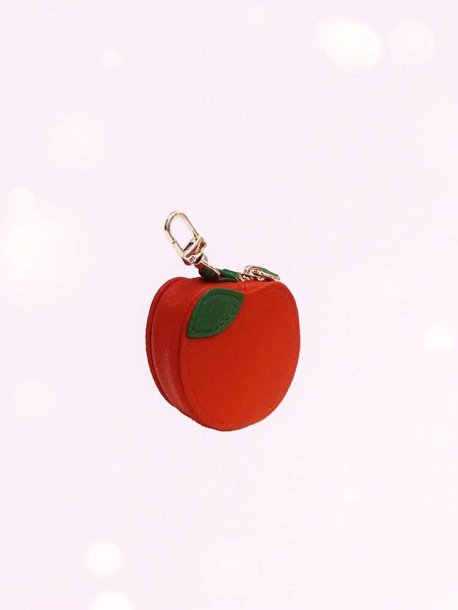 Red Apple Coin Purse Keychain Fruit Charm 2025 New Money Pouch Compatible With Airtag For Women Wallet Mini Wallet Purse Wallet Coin Wallet - Red - View 1