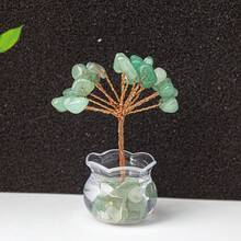 1 件手工编织迷你水晶树装饰、家居/汽车装饰、桌面装饰、送给朋友和家人的礼物 - 粉色 - 查看 12