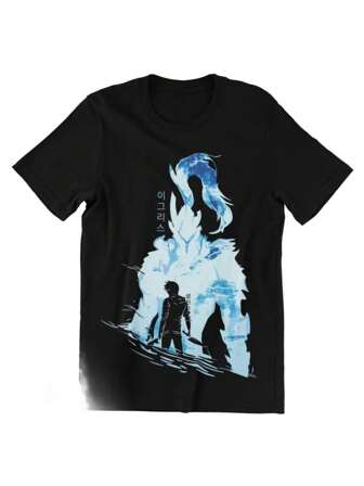 Summer 2025 Hot Anime Solo Leveling Print Women's Summer Japanese Cartoon Short Sleeve Casual Cotton Plus Size Tops Summer Top