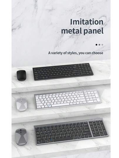 JOMAA JOMAA - Teclado e mouse sem fio ergonômico Bluetooth e 2.4G, com dois modos, recarregável, 99 teclas, multidispositivo, para PC/laptop/tablet (cinza/prata/preto)