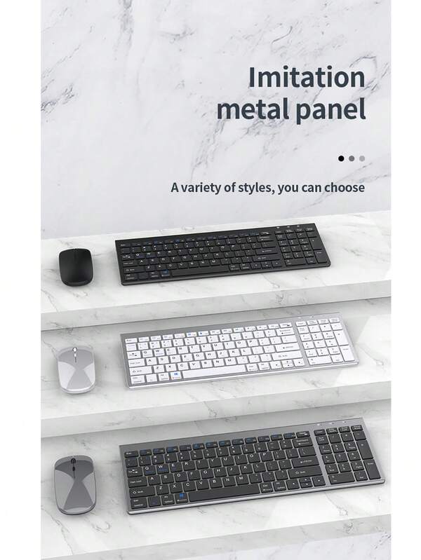 JOMAA JOMAA Ergonomic Bluetooth&2.4G Dual Modes Wireless Keyboard Mouse Combo, Rechargeable 99Keys Multi-Device Wireless Computer Keyboard And Mouse For PC/Laptop/Tablet(Grey/Silver/Black)