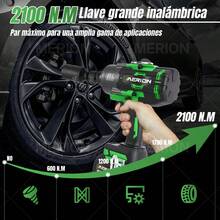 2100 N.m Llave De 3/4 Impacto Inalámbrica Electrica 2batería,Herramientas domésticas,Llave eléctrica,Llave eléctrica doméstica,Llave de tubo - Verde - Ver 5