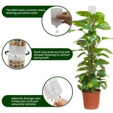 Soportes de Jaulas de Plástico para Plantas, Poste de Musgo, Riego Automático, Poste de Humedad Continua, Estructura de Malla para Plantas Trepadoras de Jardín - 20x6cm 1 pieza - Ver 2