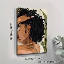 2D Flat, Posters & Prints 1pc Framed Canvas Poster  Boho African American Wall Art Girl Canvas Print Queen Poster African Minimalist Wall Art Girl Boho Art Paintings Woman Boho Wall Art Canvas Paintings Ideal Gift For Bedroom Living Room Corridor Wall Art Wall Decor Room Decoration 2D - 黑色 - 查看 9