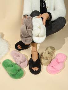 1 Pair Of Autumn And Winter Slippers For Women, Indoor Slippers, Open-Toe Slippers, House Slippers Women, Disposable Slippers For Guests, Bedroom Accessories, Suitable For Men And Women. Suitable For Interior, Bedroom, Living Room Wear, Travel Essentials