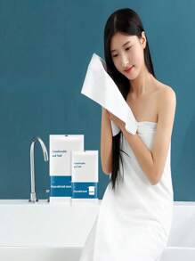 One-Piece Outdoor/Hotel Travel Supplies, Disposable Towel/Bath Towel/Bed Linen Set, Portable Style, Towel/Bath Towel/Bed Sheet Quilt Cover Double-Layer Pillowcase, White Set