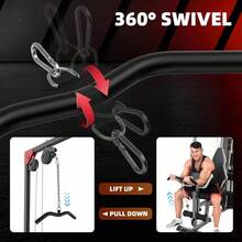 LAT Pulldown Bar Attachments For Pulley Cable Machine, Single D-Handle Tricep Press Down Bar With Rubber Handle, D Handle Cable Accessories For Gym - màu đen - Xem 4