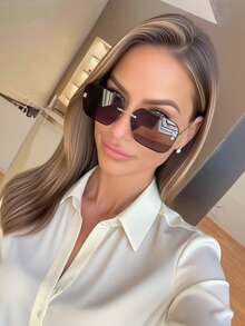 1 pieza Gafas de moda con marco grande de estilo colorido europeo y americano, gafas de estilo elegante para mujeres