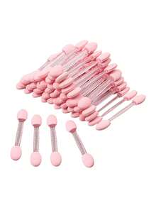 美甲塗抹器 100入/50入/5入裝 雙面眼影海綿塗抹器 化妝刷 美甲粉末塗抹器 附收納盒美甲刷 美甲沙龍用品 (50入裝-粉紅色) 眉刷 眼影刷 螺旋刷 螺旋刷 - 彩色 - 查看 9