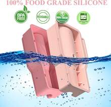 Ice Cube Tray For 40 Oz Tumbler Cup, 1Pcs  Ice Mold Silicone Hollow Cylinder Ice Mold With Lid And Bin For Freezer Ice Drink Juice Whiskey Cocktail,11114385 - 玫紅色 - 查看 9