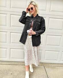 Vetinee Women's Oversized Button Up Frayed Hem Shacket Long Sleeve Pockets Denim Jean Jacket - 黑色 - 查看 4