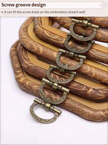 مجموعة 3 قطع/4 قطع من حلقات التطريز الخشبية البنية الرجعية المزيفة DIY، إطارات غرزة الصليب، إطارات إبرة الثقب، مصنوعة من ABS وPVC متينة، مع خطافات معدنية نحاسية للتعليق، مناسبة لديكور عيد الميلاد والهالوين، الأكياس والملابس والهواتف والمفاتيح والإكسسوارات الشعرية والمكتب والسرير والسيارة، تشمل 16 إبرة تطريز