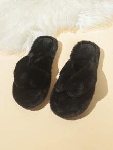 1 Pair Of Autumn And Winter Slippers For Women, Indoor Slippers, Open-Toe Slippers, House Slippers Women, Disposable Slippers For Guests, Bedroom Accessories, Suitable For Men And Women. Suitable For Interior, Bedroom, Living Room Wear, Travel Essentials