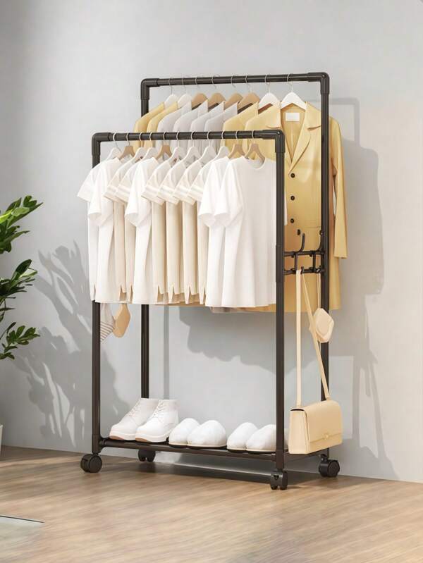 1 Piece Of Simple Coat Rack, Independent Movable Hanger, Bedroom Storage Rack, Multi-Functional Rack For Clothes And Shoes, Suitable For Foyer, Bedroom, Living Room Side, Corridor End, Balcony, Terrace,Bedroom Decor,Coat Rack, Decorative Home