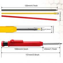 Mechanical Pencil Carpenter Pencil With 2.8mm Refill, Long Nosed Deep Hole Mechanical Pencil Marker With Built-In Sharpener For Carpenter Woodworking Architect Fathers Day Gift - Multicolor - View 3
